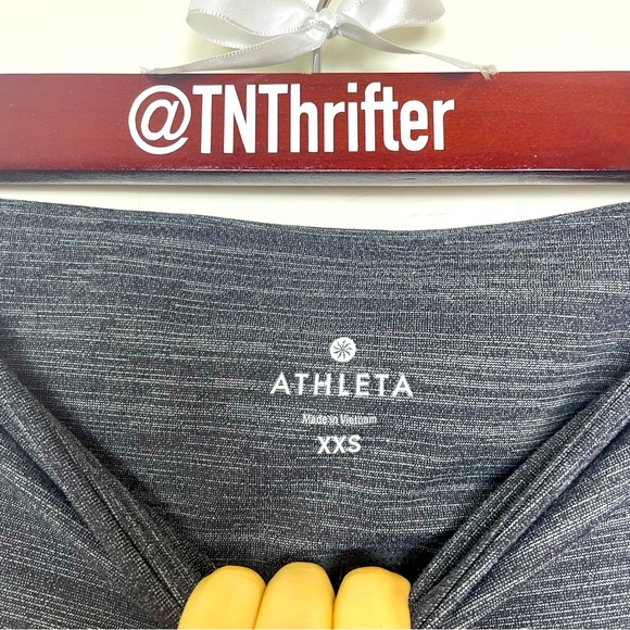 Athleta Womens Striated Brush Stroke Print Leggings Gray Sz XXS Gym Fitness Fall - Picture 2 of 10